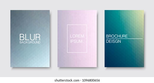 Conjunto de cubiertas borrosas. Diseño minimalista de moda. Abstractas fondos de colores, tarjetas, carteles, folletos.