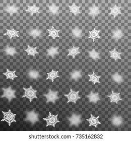 Set of blur snowflakes isolated on transparent background. And also includes EPS 10 vector