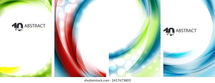 Set of blur waves poster backgrounds. Vector illustration For Wallpaper, Banner, Background, Card, Book Illustration, landing page