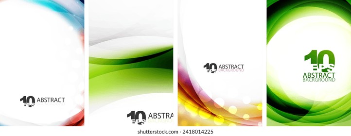 Set of blur waves poster backgrounds. Vector illustration For Wallpaper, Banner, Background, Card, Book Illustration, landing page