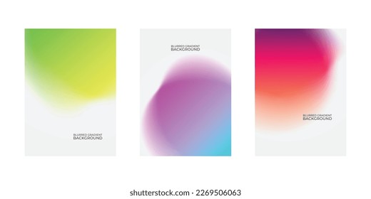 set of blurred backgrounds with abstract blurred color gradient patterns. vector illustration 