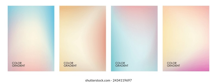 Set of blurred backgrounds. Color gradients. Defocused color templates for creative graphic design. Vector illustration.