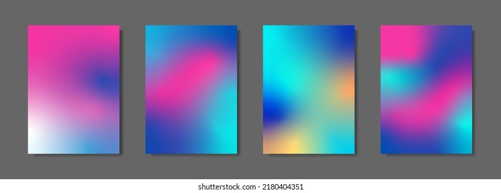 Conjunto de fondos borrosos. Patrones de gradiente de color abstracto moderno. Diseño de folletos, carteles, pancartas, volantes y tarjetas
