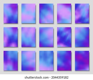 Set of Blurred backgrounds in Tie dye style for covers, posters, flyers, cards, invitations. Vector illustrations