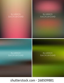 Set of blurred backgrounds. Vector illustration