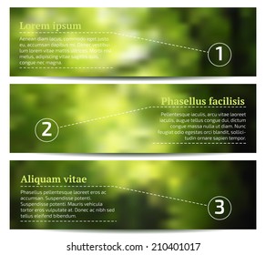 Set of blurred banner design. Vector illustration.