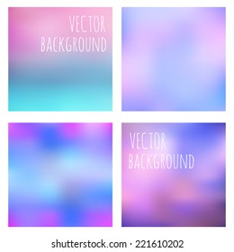 set of blurred blue and pink vector background