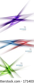 Set of blurred color shadow lines design elements