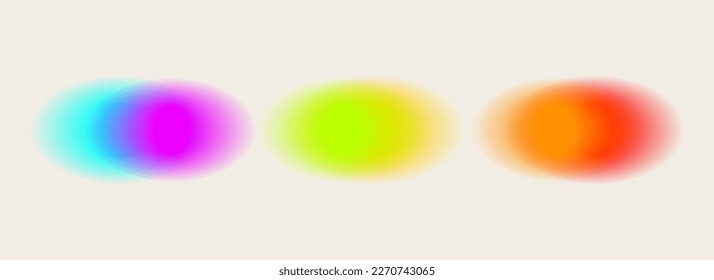 Conjunto de puntos abstractos de color borroso, marco. Puntos desenfocados, bordes vectoriales vívidos