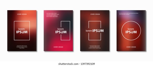 Set of blurred cover design. Abstract colorful template. Vector illustration, eps10.