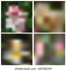 Set of blurred mesh backgrounds. EPS 10