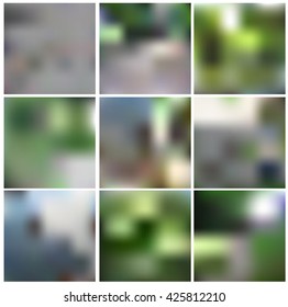 Set of blurred mesh backgrounds. EPS 10