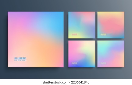 Set of blurred multicolored backgrounds with vibrant color gradients. Bright color graphic templates collection for your graphic design. Vector illustration.