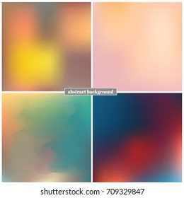 Set of blurred vector backgrounds. Abstract color illustration.