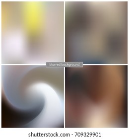 Set of blurred vector backgrounds. Abstract color illustration.