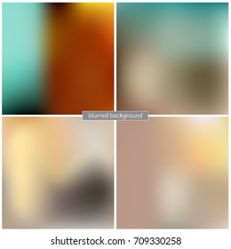 Set of blurred vector backgrounds. Abstract color illustration.