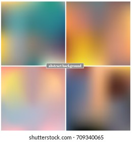 Set of blurred vector backgrounds. Abstract color illustration.
