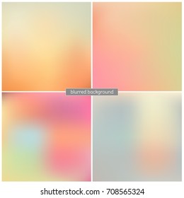 Set of blurred vector backgrounds. Colored bright abstract illustration. Template. Web. holographic