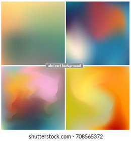 Set of blurred vector backgrounds. Colored bright abstract illustration. Template. Web.