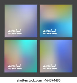 Set. Blurred vector backgrounds. multicolored blurred backdrop for design, website, infographic poster, card advertising