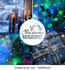 Set of blurred vector Christmas or New Year backgrounds for your design. Vector illustration.