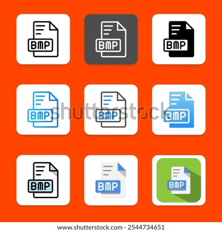 Set bmp file type design format icon. can be used for website, ui and mobile app.