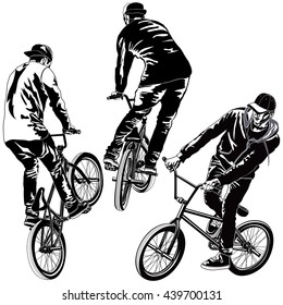 Set of BMX Bikers