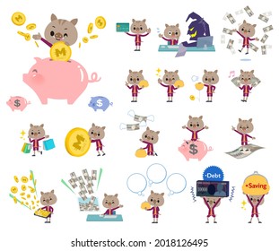 Un grupo de Boar con relación al dinero y la economía. Es arte vectorial, así que es fácil de editar.