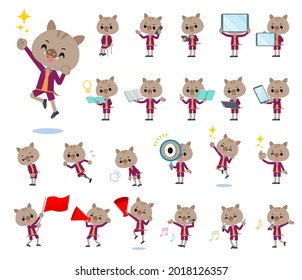 A set of Boar boy with digital equipment such as smartphones.It's vector art so it's easy to edit.