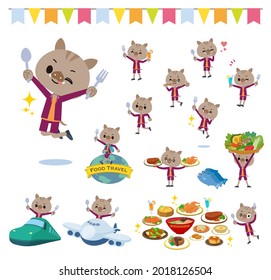 A set of Boar boy on food events.It's vector art so it's easy to edit.