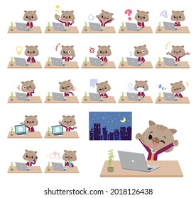 A set of Boar girl on desk work.It's vector art so it's easy to edit.