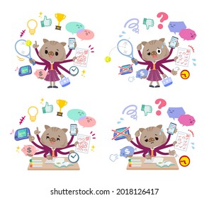 A set of Boar girl who perform multitasking.It's vector art so it's easy to edit.