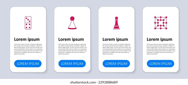 Set Board game, Chess, Chip for board and Domino. Business infographic template. Vector