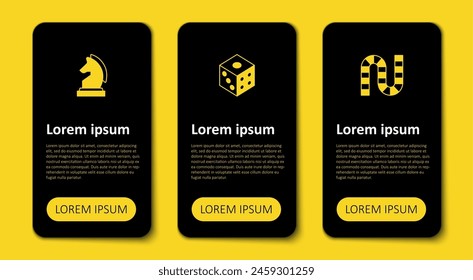 Set Board game, Game dice and Chess. Business infographic template. Vector