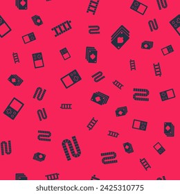 Set Board game, Mahjong pieces, Tetris and Playing cards on seamless pattern. Vector