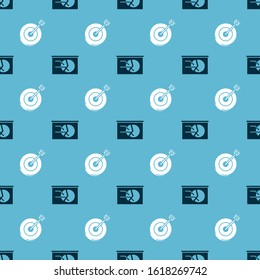 Set Board with graph chart and Target on seamless pattern. Vector
