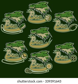 set of boars sports vintage labels