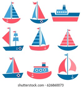 set of boat icons