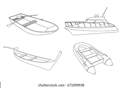 7,303 Cartoon boat outline Stock Illustrations, Images & Vectors ...