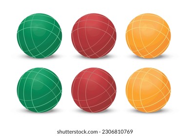 set of bocce ball design vector flat modern isolated illustration