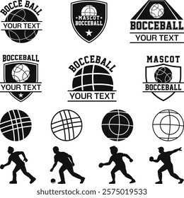 Set of Bocce Ball Logos and Icons, Bocce Ball Icons, Bocce Ball Game Set design vector flat modern isolated illustration