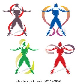 Set of Body Icons with Infinity Symbol