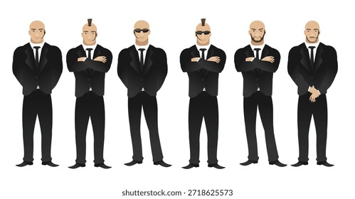 Conjunto de Ilustración vectorial de guardaespaldas