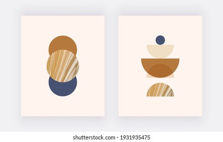 Set boho mid century wall art prints