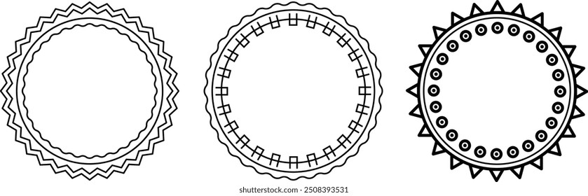 Set of  Boho Style Frames. Vector boho mandala design. Circle boho style. Abstract isolated Border circle design. Boho mandala. Border style design vector