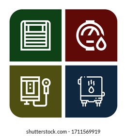 Set of boiler icons. Such as Heater, Water heater , boiler icons