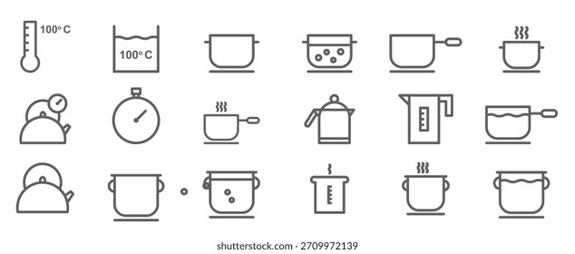conjunto de Ilustración vectorial de agua hirviendo