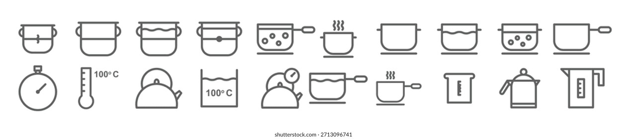 set of Boiling Water vector illustration