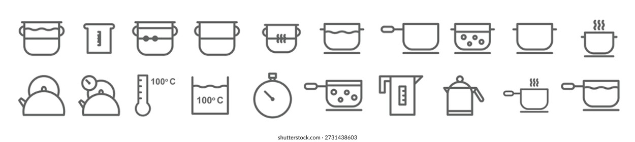 conjunto de ilustração vetorial de água fervente