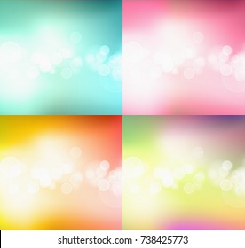 Set of bokeh abstract light background